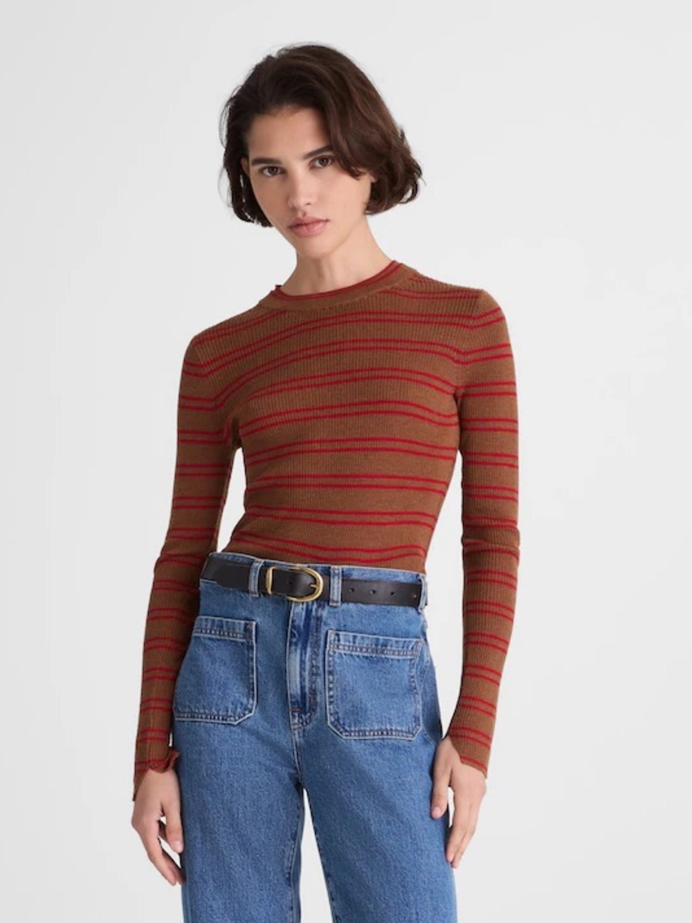 Madewell Double Layered Crewneck in Merino-Silk Blend S - Picture 2 of 9